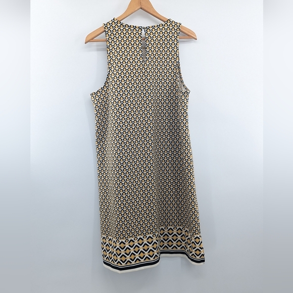 Moving Sale 📦 Banana Republic Sleeveless Shift Dress Yellow Geometric Pattern - Picture 4 of 9